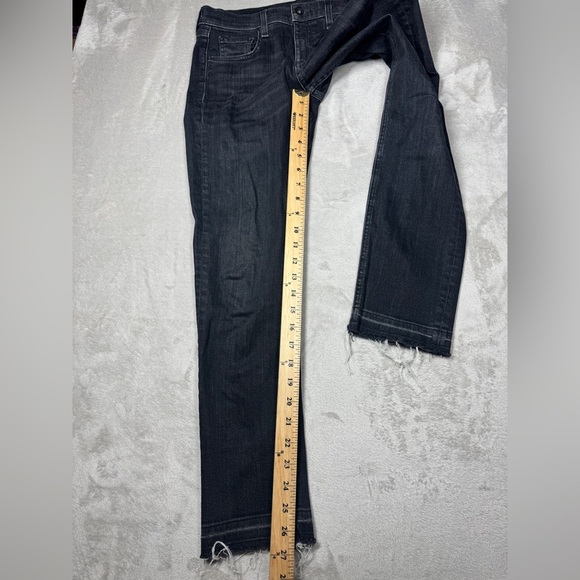 Rag & Bone DRE Capri Concrete Faded Black Boho Raw Hem Zip Fly Jeans Size 27 - Picture 9 of 16